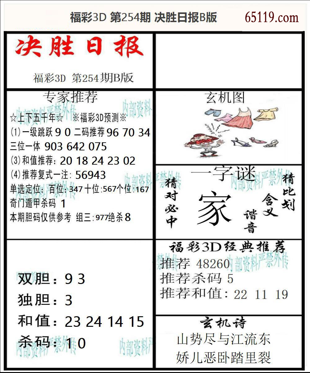 福彩3D决胜日报B版